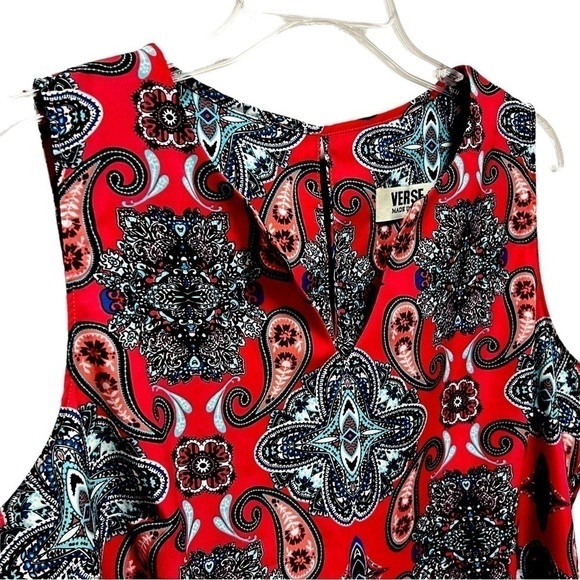 VERSE WOMEN’S Paisley Print Split Neck Sleeveless Blouse, Size Large - Picture 11 of 13